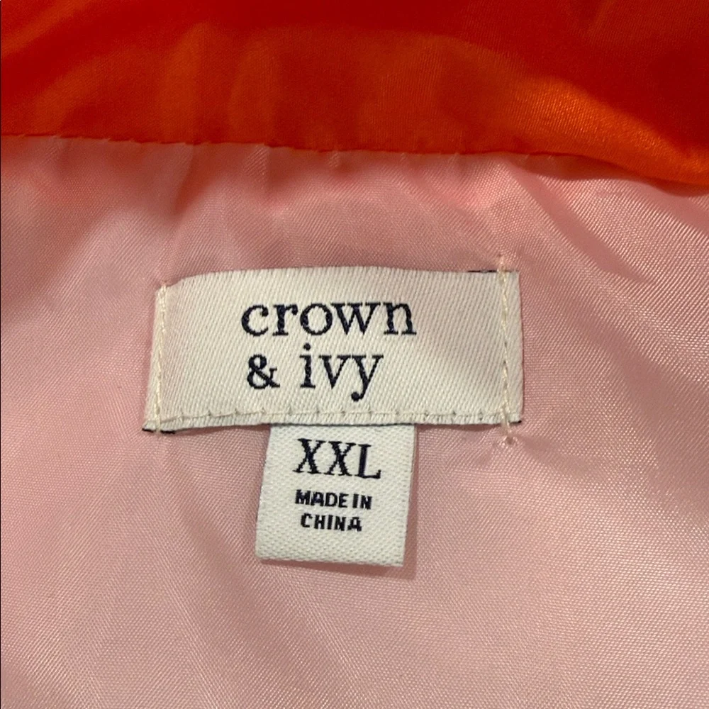 Crown & Ivy Multicolor Striped Colorblock Women’s Quilted Outdoor Vest Size XXL